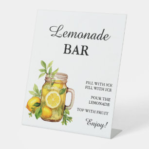 Moderne Minimalistische Lemonade Bar Summer Birthd Sockelschild