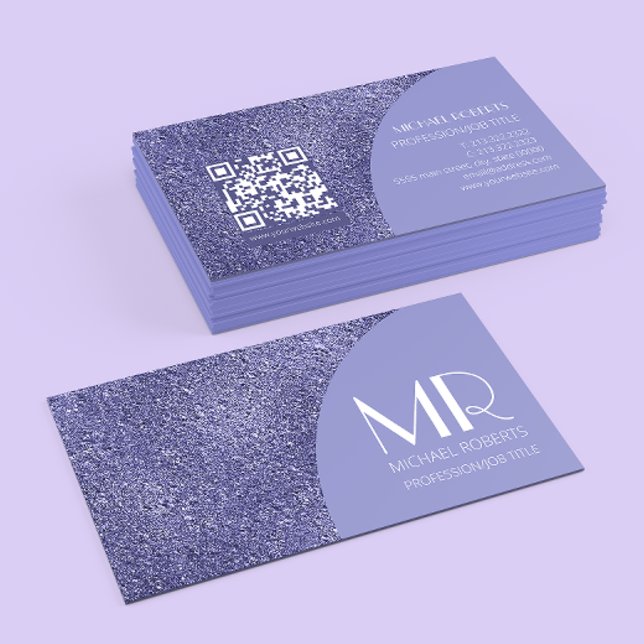 Moderne Minimalistische Lila-Foil-Metallic-Typogra Visitenkarte (Von Creator hochgeladen)