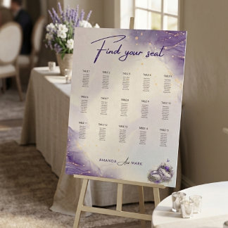Moderne Minimalistische Lila Lilac-Hochzeitsstift Poster