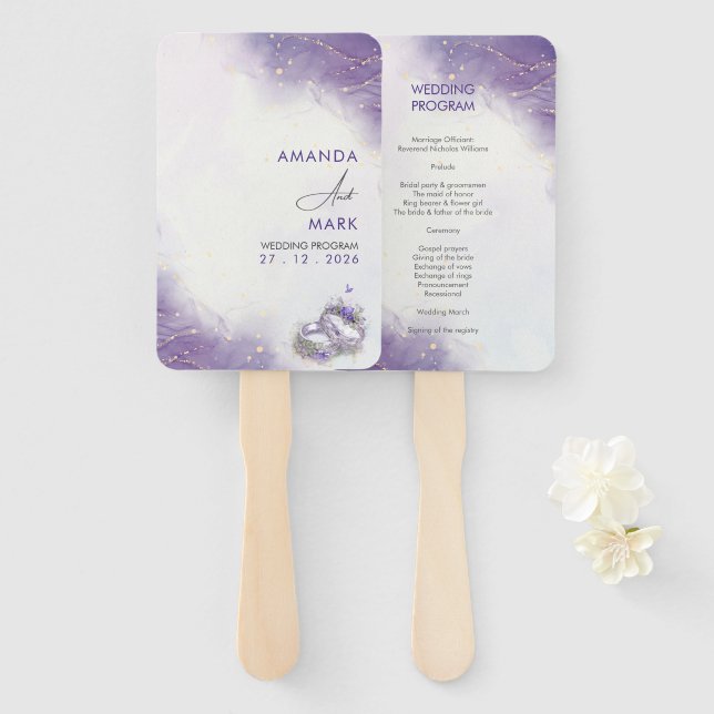 Moderne Minimalistische Lila Lilac Trendy Fächer (Vorne und Hinten)