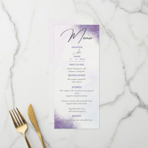 Moderne Minimalistische Lilac Lila Trendy Menükarte