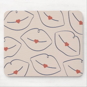 Moderne minimalistische Linienkunst Lippen Terrako Mousepad
