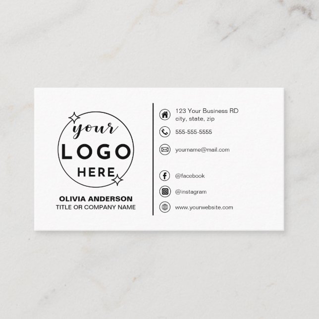 Moderne Minimalistische Logo-Custom-Icons Social M Visitenkarte (Vorderseite)