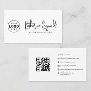 Moderne Minimalistische Logo-Skripte QR-Symbole Visitenkarte