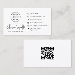 Moderne Minimalistische Logo-Skripte QR-Symbole Visitenkarte