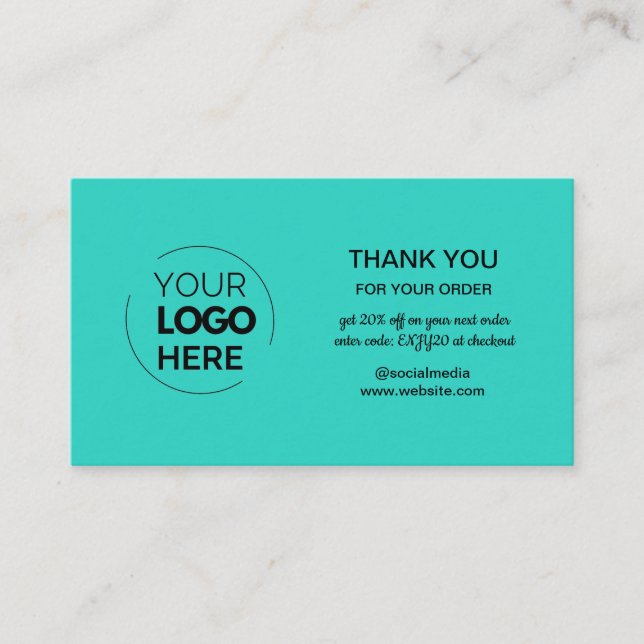 Moderne, Minimalistische Logobestellung Vielen Dan Visitenkarte (Vorderseite)
