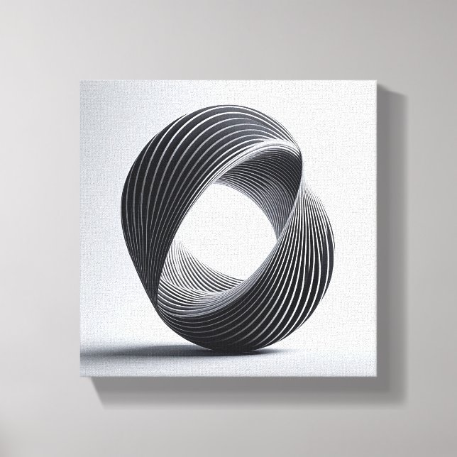 Moderne minimalistische Loop-Art - Abstrakte 3D-ve Leinwanddruck (Vorderseite)