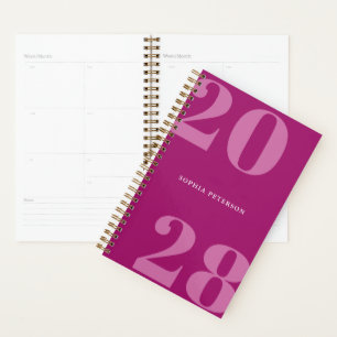 Moderne Minimalistische Magenta Bold Typografie Planer