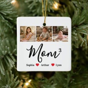 Moderne Minimalistische Mama Personalisiertes Foto Keramikornament