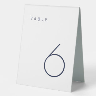 Moderne Minimalistische Marine und weiße Tischnumm Tischaufsteller