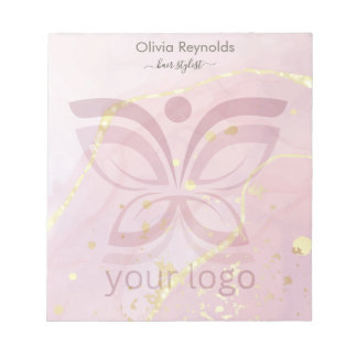 Moderne Minimalistische Marmortextur Overlay Pink Notizblock