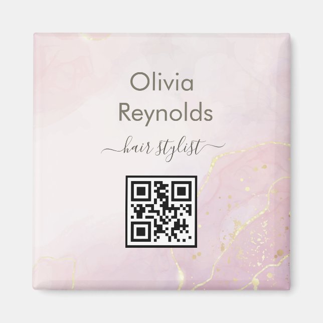 Moderne Minimalistische Marmortextur Rosa Gold Magnet (Vorne)