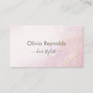 Moderne Minimalistische Marmortextur Rosa Gold Visitenkarte