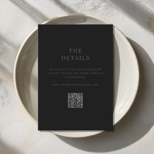 Moderne Minimalistische Matte Black Wedding Begleitkarte