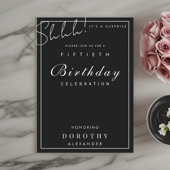 Moderne Minimalistische Meilensteine Überraschung  Einladung (Von Creator hochgeladen)