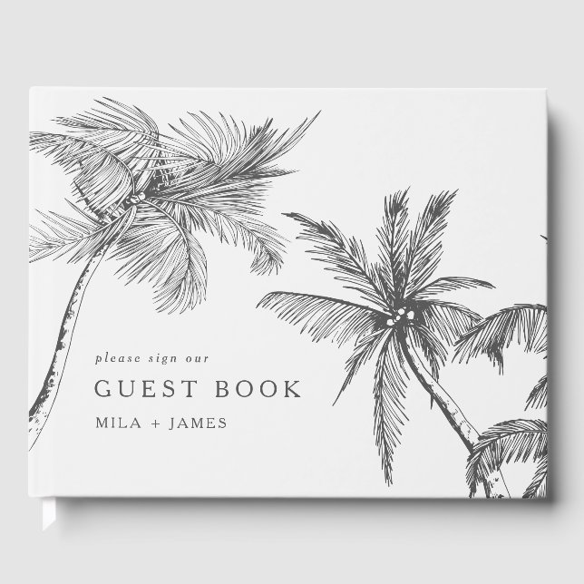Moderne Minimalistische Minimalistische Hochzeit Gästebuch (Vorderseite)