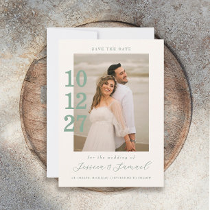Moderne Minimalistische Mintgrüne Schrift Hochzeit Save The Date