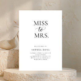 Moderne Minimalistische Miss an Mrs. Brautparty Einladung