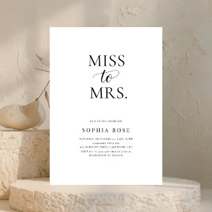 Moderne Minimalistische Miss an Mrs. Brautparty Einladung
