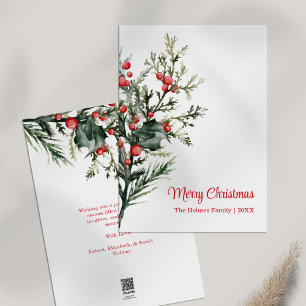 Moderne Minimalistische Mistletoskarte Feiertagskarte