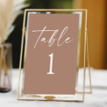 Moderne Minimalistische Mocha Mousse Wedding Tischnummer<br><div class="desc">Das ist eine moderne Minimalistische Mocha Mousse Wedding Tischnummer!</div>