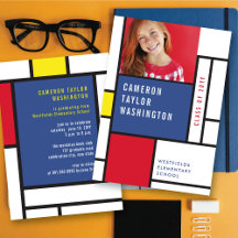 Moderne Minimalistische Mondrian Foto Graduation P