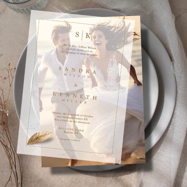 Moderne Minimalistische Monogram Gerahmte Hochzeit (Von Creator hochgeladen)