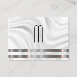 Moderne Minimalistische Monogram Metallic Trim   D Visitenkarte