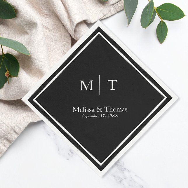 Moderne Minimalistische Monogram Wedding Napkins Serviette (Von Creator hochgeladen)