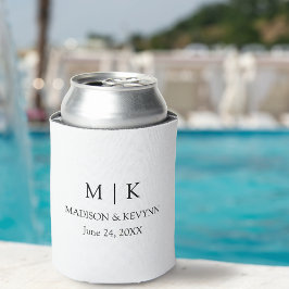Moderne Minimalistische Monogramm-Hochzeit Dosenkühler