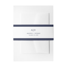 Moderne Minimalistische Monogramm-Hochzeit Einladungsbanderole