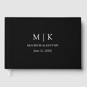 Moderne Minimalistische Monogramm-Hochzeit Gästebuch