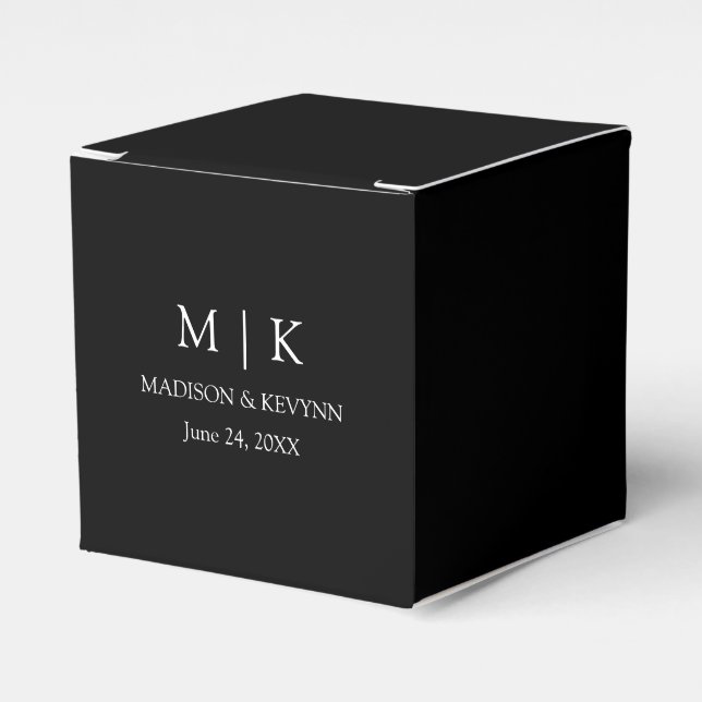 Moderne Minimalistische Monogramm-Hochzeit Geschenkschachtel (Vorderseite)