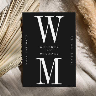 Moderne Minimalistische Monogramm-Hochzeit Save The Date