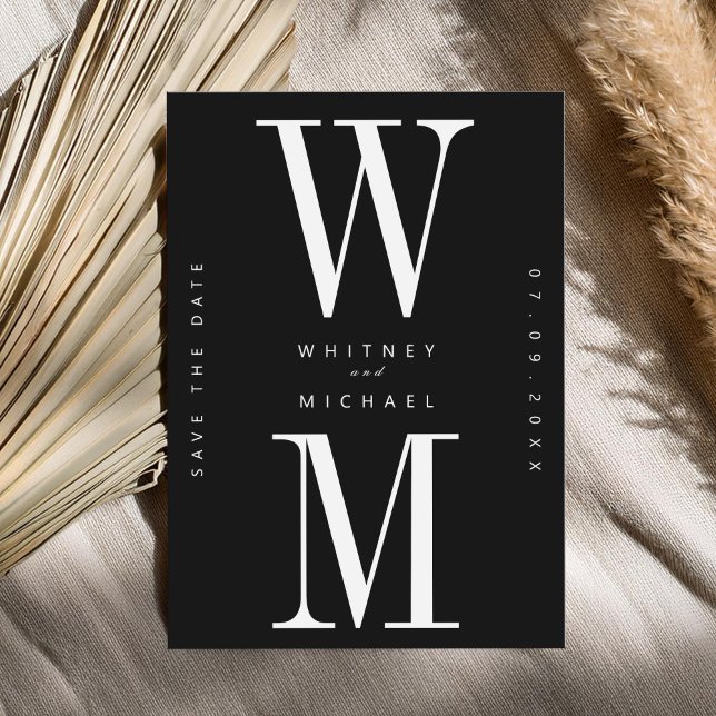 Moderne Minimalistische Monogramm-Hochzeit Save The Date (Von Creator hochgeladen)