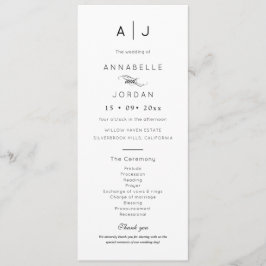 Moderne Minimalistische Monogramm zeitlose Hochzei Programm