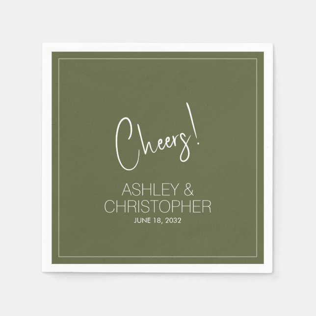 Moderne Minimalistische Mooshochzeit Serviette (Vorderseite)