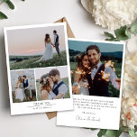 Moderne Minimalistische Multi-Foto-Hochzeit Dankeskarte<br><div class="desc">Teilen Sie Ihre Lieblings-Fotos von Ihrem Hochzeitstag mit Freunden und Familie mit diesem modernen, minimalistischen Multi-Foto Dankeschön-Karte. Es ist einfach zu bearbeiten und enthält eine Danksagung, dass Sie behalten oder zu Ihren eigenen Worten ändern können. Alle Produkte werden von Zazzle erstellt und an Ihre Tür geliefert, wo immer Sie sich...</div>