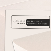 Moderne Minimalistische Name- und Adressselbstkleb