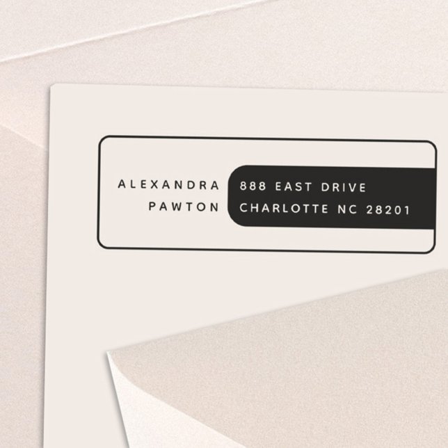 Moderne Minimalistische Name- und Adressselbstkleb Permastempel (Von Creator hochgeladen)