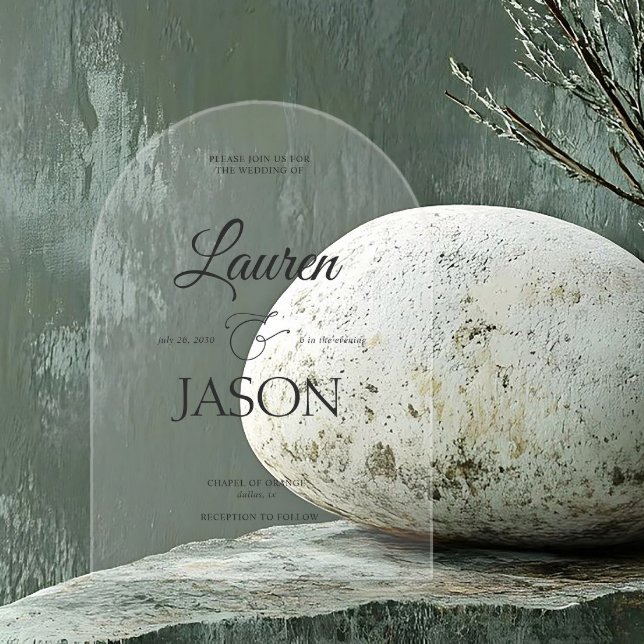 Moderne Minimalistische Namen Kalligraphie Black Acryleinladungen (Von Creator hochgeladen)