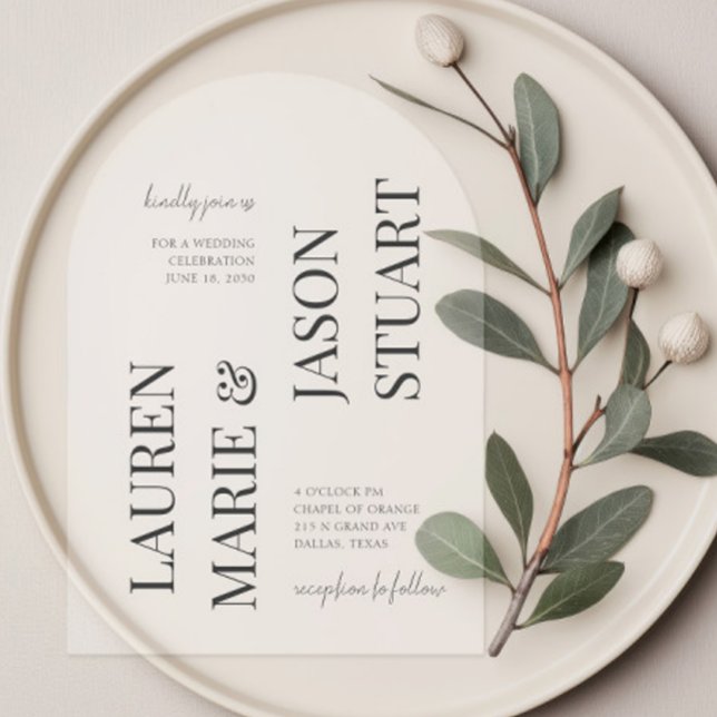 Moderne Minimalistische Namen Kalligraphie Black Acryleinladungen (Von Creator hochgeladen)