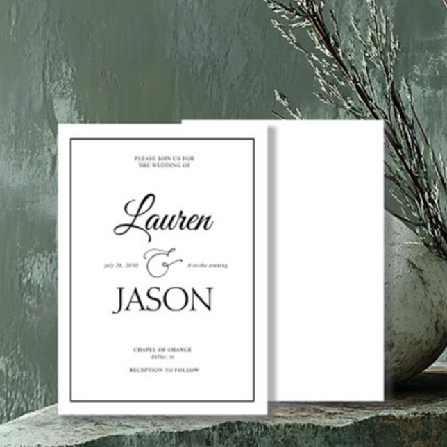 Moderne Minimalistische Namen Kalligraphie Black Einladung (Von Creator hochgeladen)