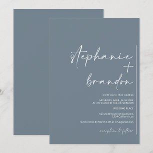 Moderne minimalistische Namen kalligraphische Hoch Einladung