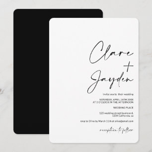 Moderne minimalistische Namen kalligraphische schw Einladung
