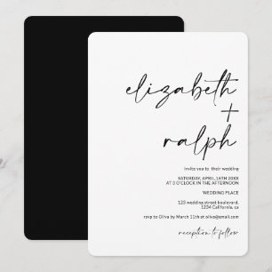 Moderne minimalistische Namen kalligraphische schw Einladung