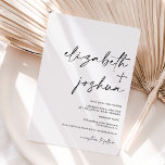 Moderne minimalistische Namen kalligraphische schw Einladung<br><div class="desc">Moderne,  schicke und elegante Hochzeitseinladung mit individuellen Namen mit handgeschriebener Kalligraphie in Schwarz und Weiß. Alle Texte,  Namen und Hintergrundfarben sind anpassbar. Eine einfache und minimalistische Einladung. Um die Namen selbst anzupassen,  besuchen Sie bitte hier: https://www.zazzle.com/modern_minimalist_names_calligraphy_black_wedding_invitation-256753212945286387?view=113469114630142774</div>
