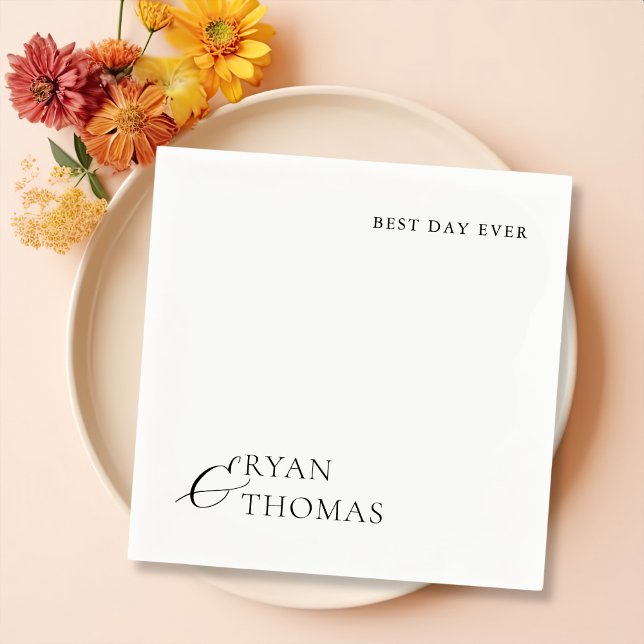 Moderne Minimalistische Napkins für Hochzeitsempfa Serviette (Von Creator hochgeladen)