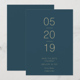 Moderne Minimalistische Navy Blue Save the Date Ca Einladung