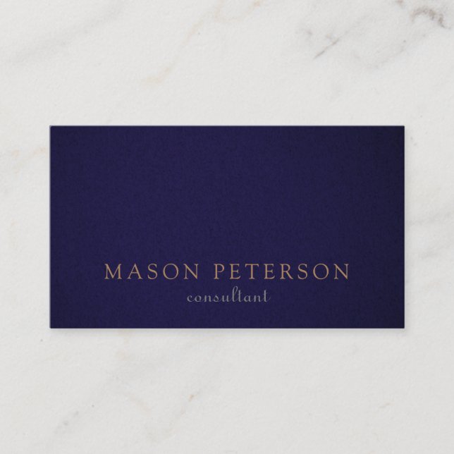 Moderne Minimalistische Navy Speckled Paper Textur Visitenkarte (Vorderseite)